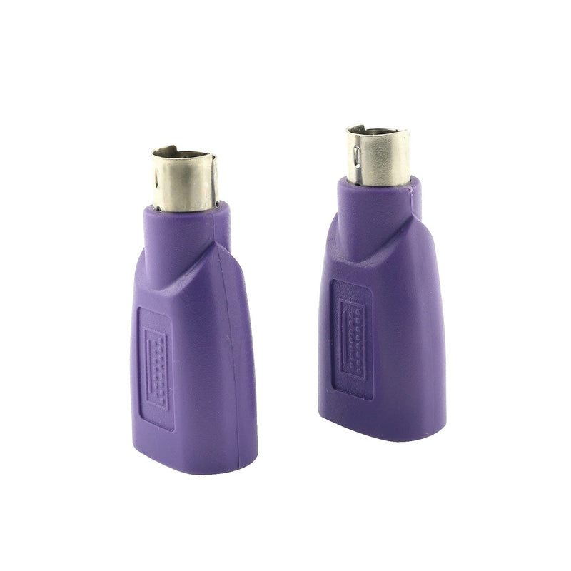 [Australia - AusPower] - DGZZI USB to PS2 Adapter 2PCS Purple USB Female to PS/2 Male Converter Adapter for Mouse and Keyboard 