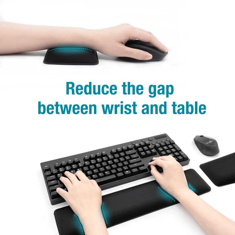 [Australia - AusPower] - SenseAGE Keyboard and Mouse Wrist Rest Support Pad, Relief Typing Pain, Ergonomic Design with Durable Material, Lightweight for Easy Carry, Soft Cushion Comfortable Support for Computer/Laptop/Mac, L 