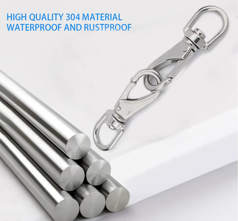 [Australia - AusPower] - MIKMAYTOO Stainless Steel Swivel Eye Snap Hook, Snap Clips Scuba Diving Clips, Bird Feeders, Lag Clips, Flag Pole Rope, Dog Leash Hook, Keychains, Anchor Chain M4-2PCS 