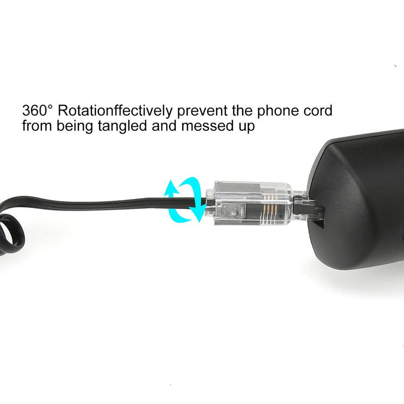 [Australia - AusPower] - Telephone Cord Detangler, Uvital Wireless Anti-Tangle Telephone Handset Cable 360 Degree Rotating Landline Swivel Cord Untangler Black (6 Pack) 