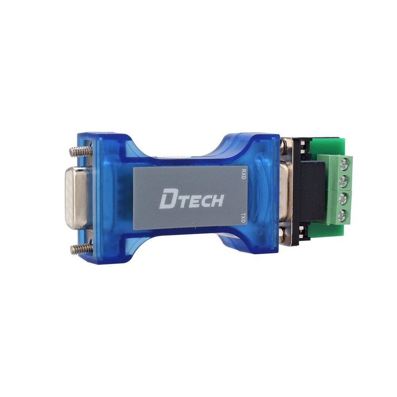 [Australia - AusPower] - DTECH Industrial Grade RS232 to RS485 Converter Adapter Optical Isolation Protector with TX RX LED Lights for Long Haul Serial Communication 