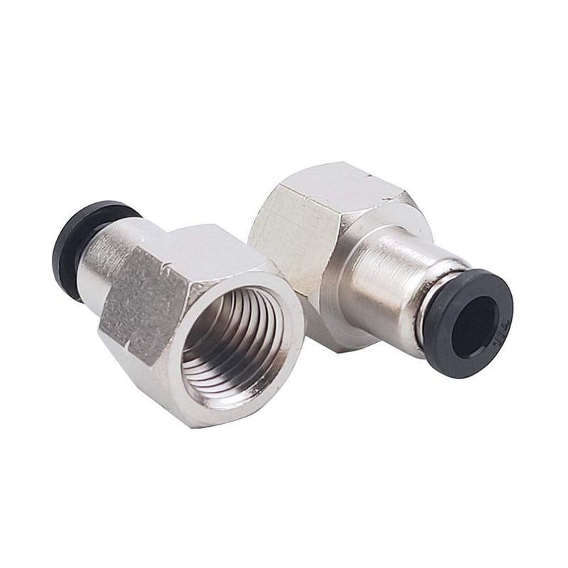 [Australia - AusPower] - 10 Pack Pneumatic Female Straight 1/4 Inch Tube OD x 1/4 Inch NPT Thread Push to Connect Air Fittings Ptc Air Connector Air Line Fittings Quick Connect Fitting 