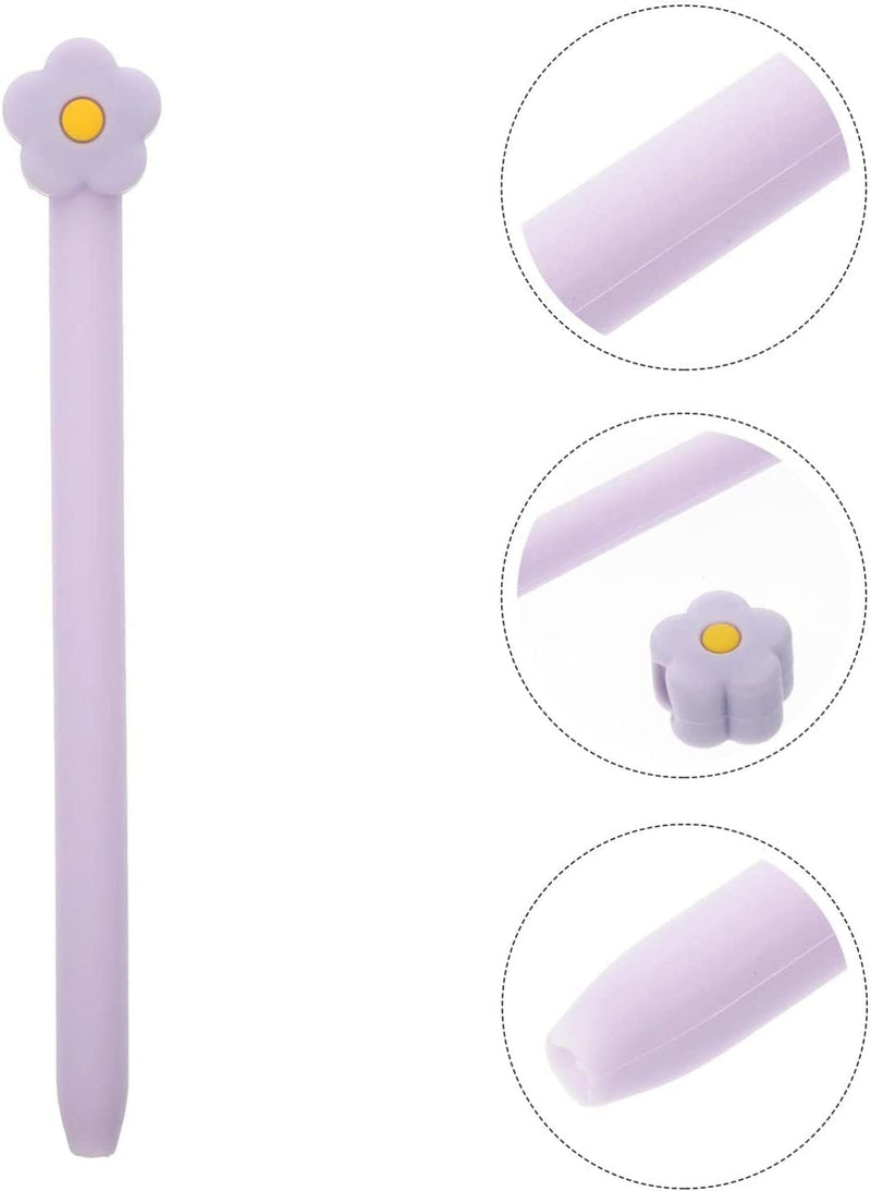 [Australia - AusPower] - LOVE MEI Compatible with Samsung Galaxy Tab S7/S7+/S7 FE/S8 Ultra/S8/S8+ S Pen Sleeve Case, Cute Flower Design Silicone Sleeve Protective Skin Case Cover Non-Slip Smooth Grip (Purple) Purple 