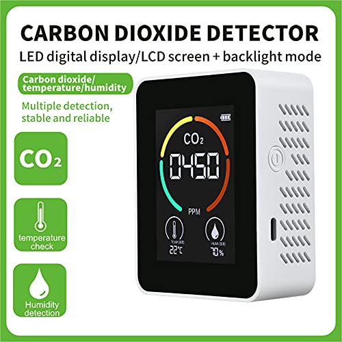 [Australia - AusPower] - Co2 Detector NDIR, Auyeetek Air Quality Monitor Indoor Carbon Dioxide Meter Temperature&Relative Humidity Sensor Digital Pollution Tester 