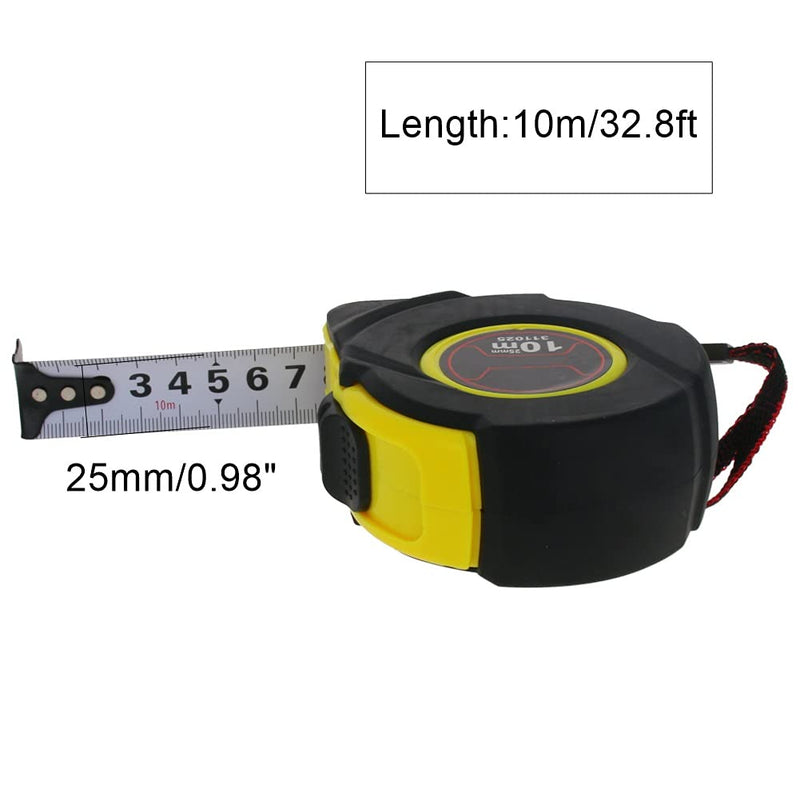 [Australia - AusPower] - Auniwaig 10m Length Measuring Tape Retractable Measure Tape Single-Sided Metric, Steel ,Precision Measuring Tools 1PCS 