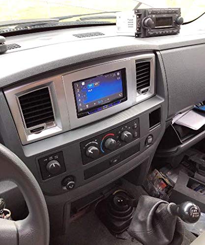 [Australia - AusPower] - Silver Double Din Dash Install Kit w/Wiring Harness Radio Stereo Compatible with Dodge Ram 