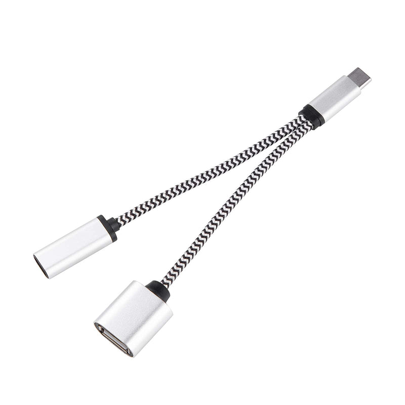 [Australia - AusPower] - USB C OTG Adapter Compatible for Chromecast with Google TV, Samsung Galaxy S20 S10 S9 Android Smartphone, GoPro Hero 7 8 9 to Add Storage - Y Splitter Cable with PD Power Charging 