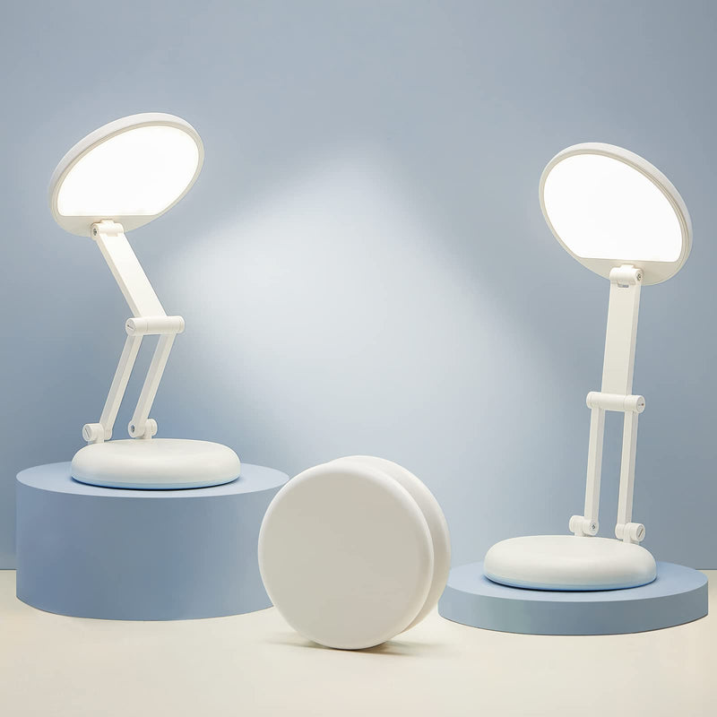 [Australia - AusPower] - ONEFIRE Desk Lamp Kids Desk Lamp Small Desk Lamp, 8 Brightness Desk Lamps Office Portable & Foldable, Cute Desk Lamp White Desk Lamp Study Lamp, Battery Operated Lamp Rechargeable Lamp Cordless Lamp Small White Desk Lamp 