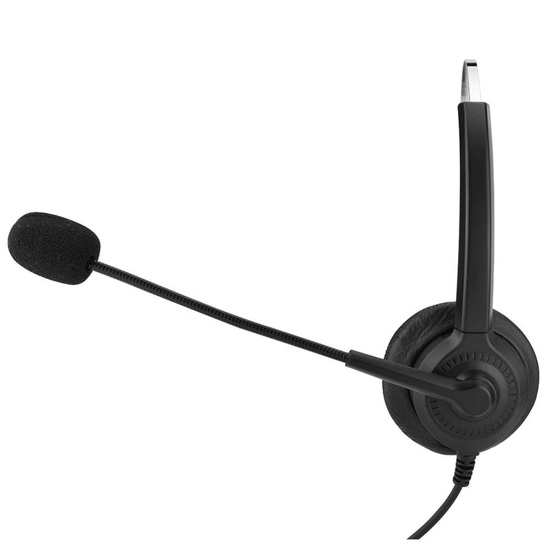 [Australia - AusPower] - H300 Microphone Headset Noise Cancelling Corded Telephone Call Center Headset with 4 Connectors for Landline Mobile Phones PC Games Comfortable Wearing(3.5mm Plug) 
