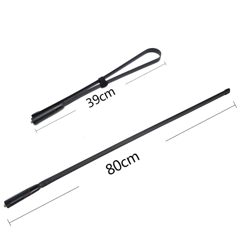 [Australia - AusPower] - HYS Tactical Foldable Antenna, Dual Band 144/430Mhz SMA-Female Handheld Whip, 31.5inch 800mm Antenna for BF UV-5R Series, UV-82 Series, BF-F8HP Kenwood Two Way Radio 