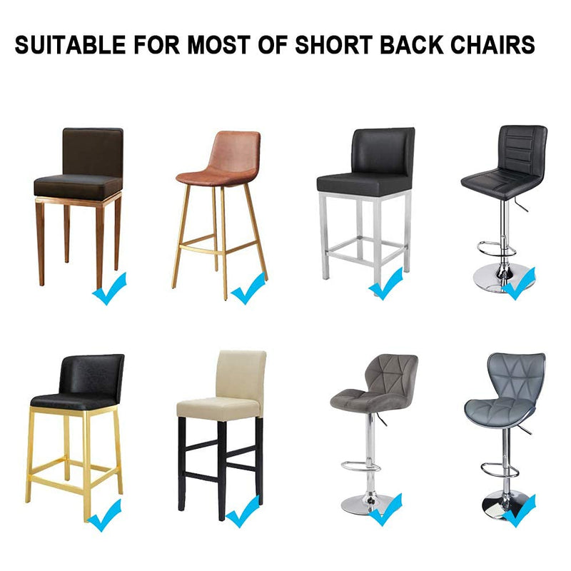 [Australia - AusPower] - WOMACO Bar Stool Cover with Back Printed Dining Room Square Swivel Barstool Chair Seat Cushion Slipcover for Counter Height Mid Low Back Chair Protector (2, Black) 2 
