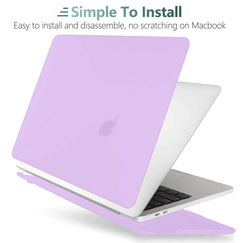 [Australia - AusPower] - Batianda for MacBook Air 13 Inch Case 2020 2019 2018 Release A2337 M1 A2179 A1932 with Touch ID, Plastic Hard Shell Cover + Keyboard Cover, C-Matte Purple 