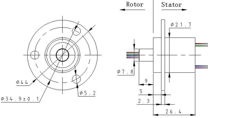 [Australia - AusPower] - Taidacent 3 Wires 4 Wires 5A 10A 15A 30A Electrical Slip Ring Collector Ring Rotary Electrical Contact Joint Rotary Connector Commutator (3 Wires 10A Diameter 22mm) 3 Wires 10A Diameter 22mm 