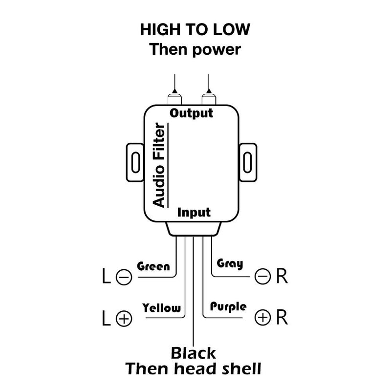 [Australia - AusPower] - Car Stereo Audio Speak Signal Hi-Low Converter for Auto Amp Subwoofer Amplifier CD Player High to Low Adapter 