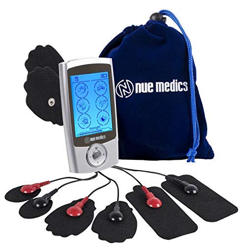 [Australia - AusPower] - NueMedics TENS EMS Unit Pro Rechargeable Battery Muscle Stimulator 24 Modes Portable Mini Massager TENS Unit with 10 Reusable Pads 