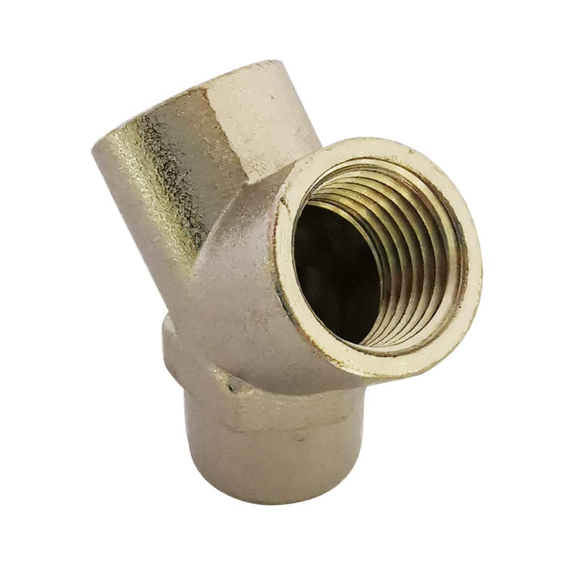 [Australia - AusPower] - Pysrych Brass Nickel Plated Pipe Fitting Wye Tee 3 ways Connector 3/8" NPT Female x 3/8" NPT Female x 3/8" NPT Female, Pack of 2 3/8" FNPT x 3/8" FNPT x 3/8" FNPT Female x Female x Female Tee 