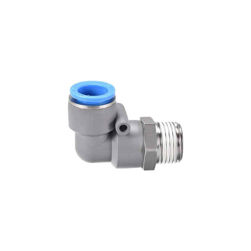 [Australia - AusPower] - uxcell Elbow Push to Connect Air Fittings 14mm Tube OD X 1/2PT Male Thread Pneumatic Quick Release Connectors Grey 