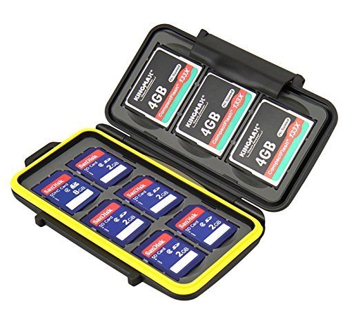 [Australia - AusPower] - JJC MC-SD6CF3 Rugged Water-Resistant Memory Card Case fits 3x CF / 6x SD Cards, Black 