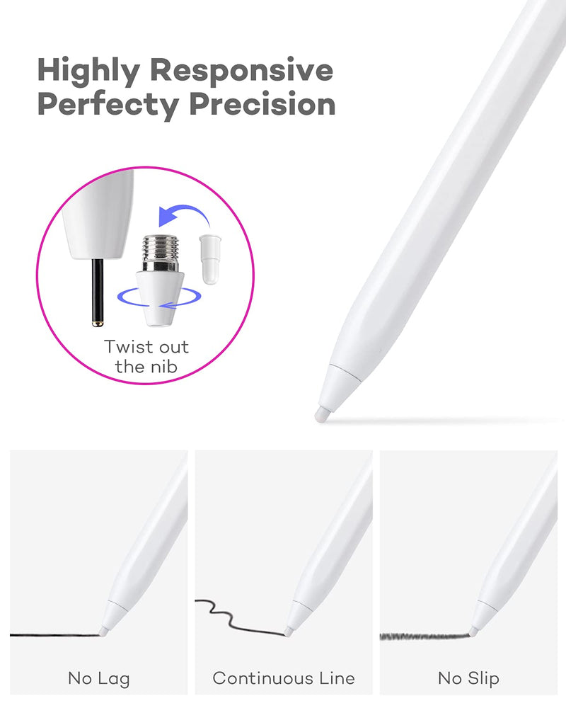 [Australia - AusPower] - iPad Pencil with Palm Rejection,BJG Stylus Pen for Touch Screens for High Precision Writing/Drawing, Compatible with (2018-2021) Apple iPad Pro, iPad 6/7/8th Gen/ipad 3rd/4th, iPad Mini 5th Gen 