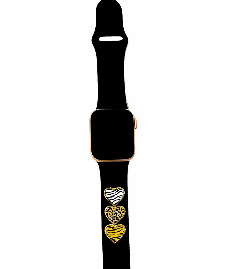 [Australia - AusPower] - Smart Watch Silicone Band Charms Fashion Animal Print Decorative Compatible With Apple Watch Band Compatible with 38/40/42/44mm Series 1/2/3/4/5 (Not Band or Watch ) Leopard 