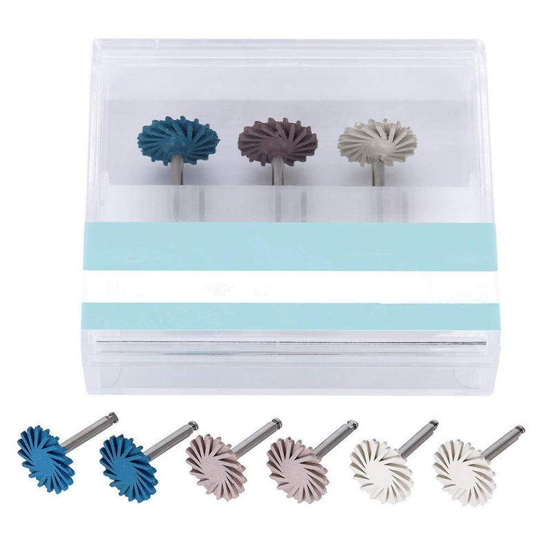 [Australia - AusPower] - 6pcs/Set Dental Composite Resin Polishing Disc Kit Spiral Flex Brush Burs Diamond System RA disc 14mm Wheel 