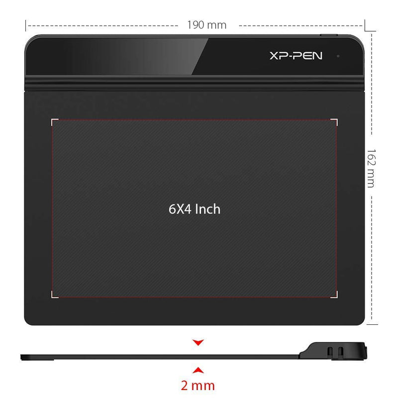 [Australia - AusPower] - XP-PEN StarG640 Drawing Tablet Digital Graphics Tablet 6x4 Inch Ultrathin Tablet with 8192 Levels Battery-Free Stylus Compatible with Chromebook0& Artist Glove(Size M) 