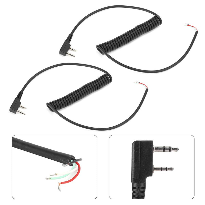 [Australia - AusPower] - Zopsc 2PCS Electric Microphone Speaker Mic 2 Pins 4 Wires Supplies Cable Line for Baofeng UV5R for Kenwood TK370 