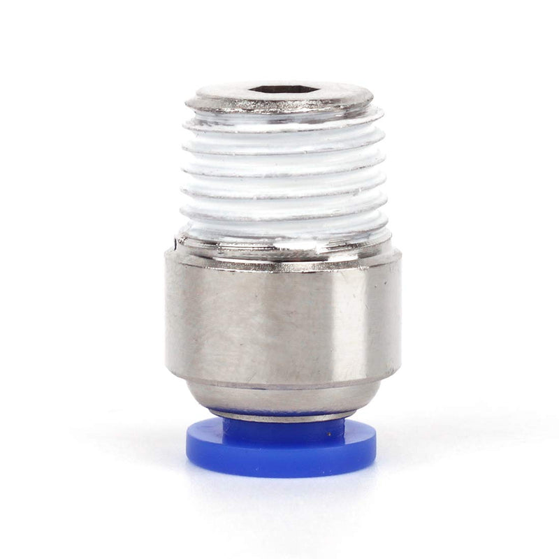 [Australia - AusPower] - SNS SPOC1/4-N02 Straight Nickel-Plated Brass Push to Connect Tube Fitting Male Straight 1/4" Tube OD x 1/4" NPT Thread (10 PCS) SPOC 