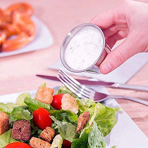 [Australia - AusPower] - 3 Pack Stainless Steel To-Go Dressing Cup and Condiment Container with Leakproof Silicone Lids. 