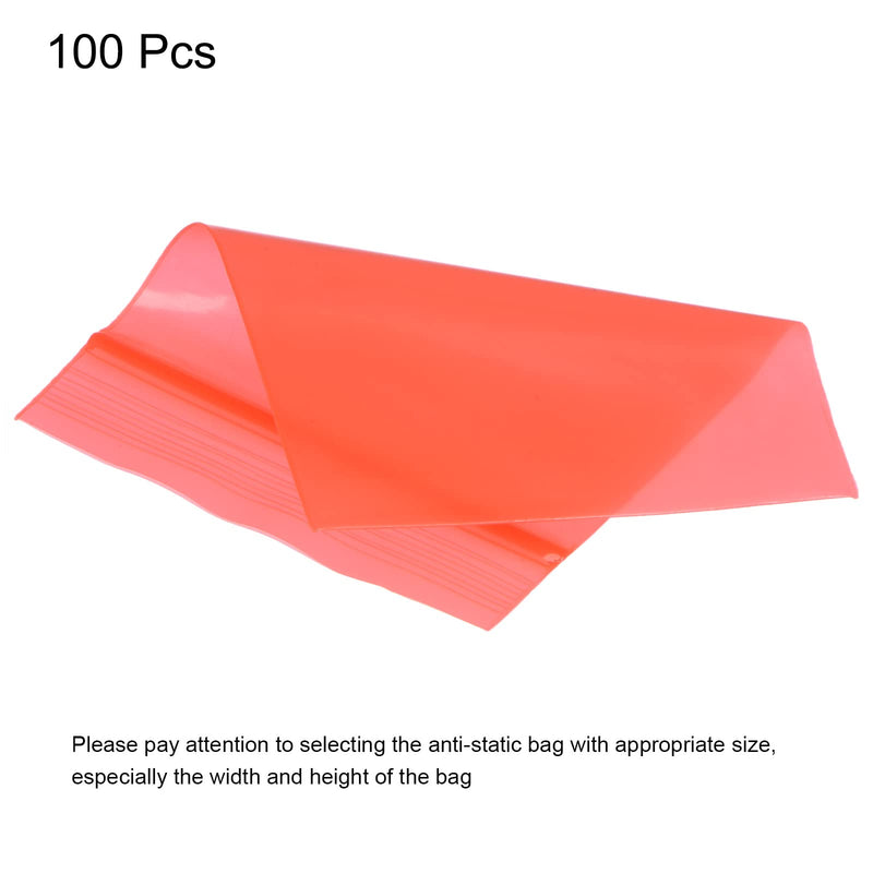 [Australia - AusPower] - MECCANIXITY Anti Static Bags Shielding Bag 2x2.8inch(5x7cm) Red Transparent Resealable for Hard Drive HDD SSD 100pcs 