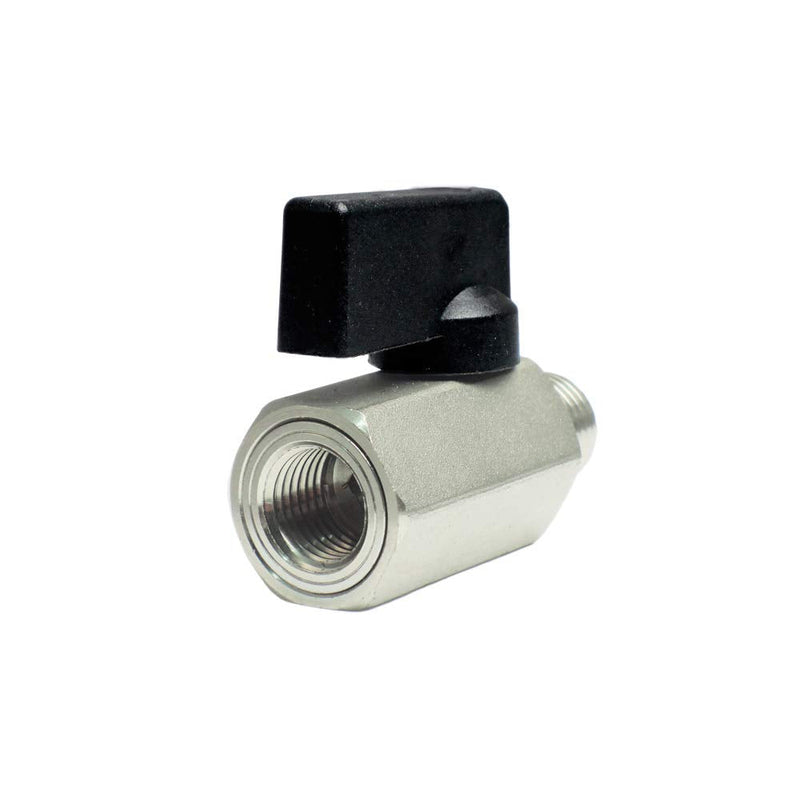 [Australia - AusPower] - Nigo Industrial Co. Forged Brass Mini Ball Valve, Nickel Plated, 1/4 Turn Operation Handle, 1/4" NPT Male x 1/4"NPT Female 