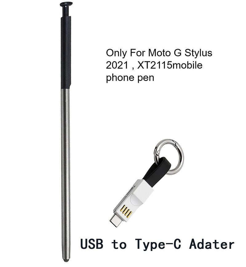 [Australia - AusPower] - yuzhiyong G Stylus 2021 s Pen Replacement for Motorola Moto 2021 G Stylus XT2125 Touch Screen Pen+USB to Type-C Adater (Black)… 