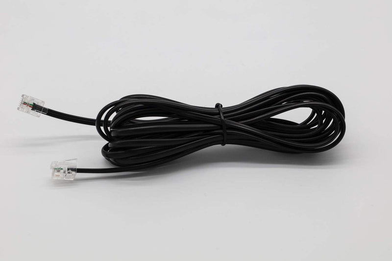 [Australia - AusPower] - Pack of 5-15 ft Flat Black Phone Line Cord RJ11 Cable - Office - Home - Landline - Fax - Modem - 6P2C 