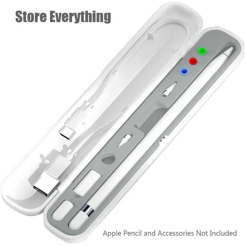 [Australia - AusPower] - YINVA Pencil Case for Apple Pencil 2nd Generation/1st Gen, Pencil Holder Storage Box Design for iPad Accessories(Gray) Gray 