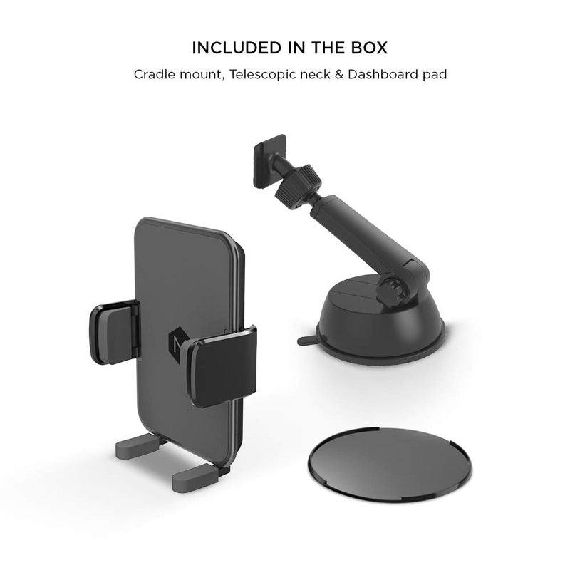[Australia - AusPower] - Mighty Mount Car Phone Holder Mount - Adjustable Windshield and Dashboard Phone Mount for Car - Car Accessories Compatible with iPhone 13 12 11 Xs 11 Pro Max XR X Samsung Galaxy S9 S8+ Note 10 Windshield Mount 