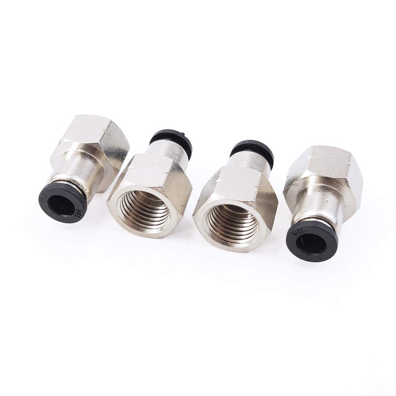 [Australia - AusPower] - 10 Pack Pneumatic Female Straight 1/4 Inch Tube OD x 1/4 Inch NPT Thread Push to Connect Air Fittings Ptc Air Connector Air Line Fittings Quick Connect Fitting 