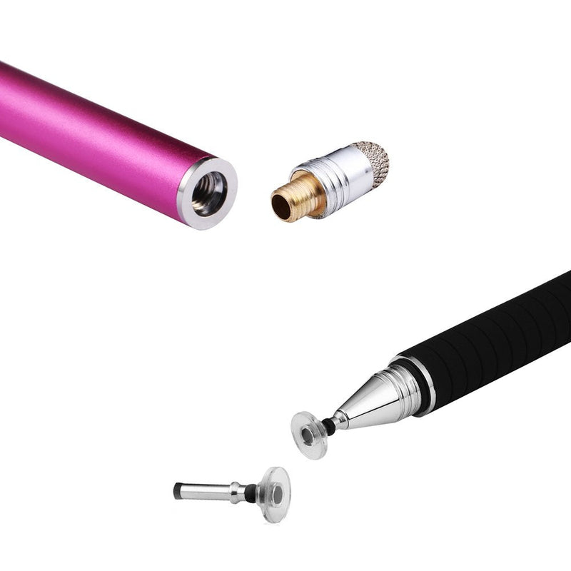 [Australia - AusPower] - Mixoo 2-in-1 Precision Disc & Fiber Stylus with 3 Replaceable Tips for Capacitive Touch Screen Devices (Purple) Purple 