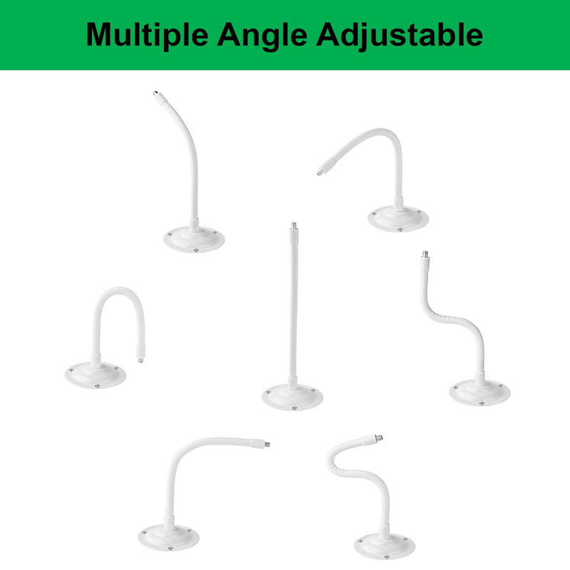 [Australia - AusPower] - Mippko 2 Pack Camera Flexible Wall Mount Holder for Arlo/Blink/Reolink/Nest/Wyze/SimpliSafe Security Camera,Adjustment 8 inch Long Gooseneck Arm with Metal Base,1/4"-20 Threaded Screw,White White 