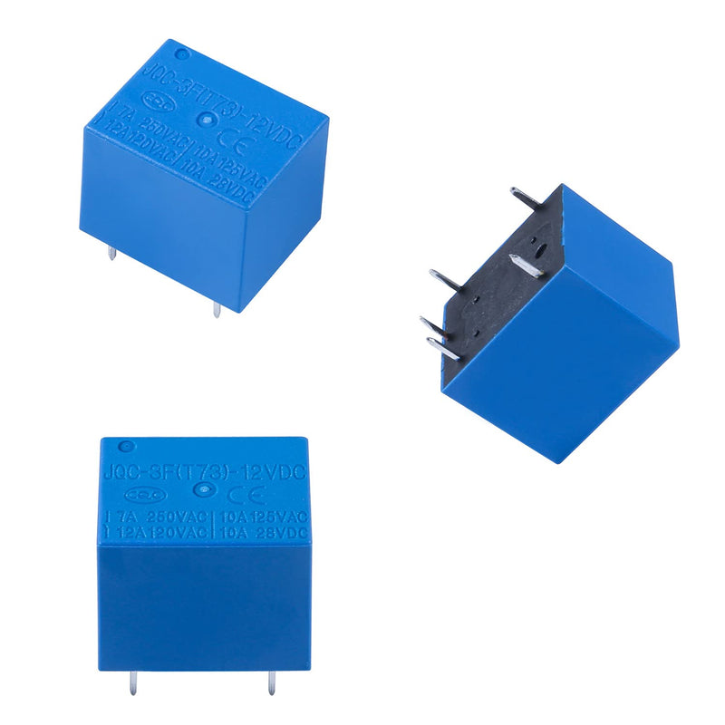 [Australia - AusPower] - Dorhea 12Pcs JQC-3F 12V SPST Power Relay Module PCB Type DC 12 Volt Coil 5 Pins Mini SPST Power Coil Relay Electric Circuit Protection DC Power Relay 