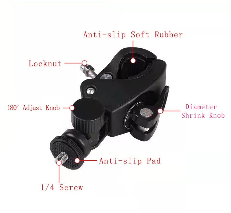 [Australia - AusPower] - Sport Outdoor Bike Bracket Bicycle Mount Holder Mount Clamp with Mini Ball Head Mount 1/4 Screw for DSLR/Camcorder/LCD Monitor/Mini Projector 