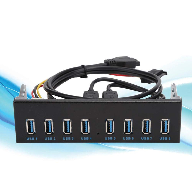 [Australia - AusPower] - USB3.0 8 Port HUB Optical Drive Panel 19PIN 8 Port Hub Optical Drive Extension Front Panel Adapter for PC Computer, Extension Drive Front Panel 