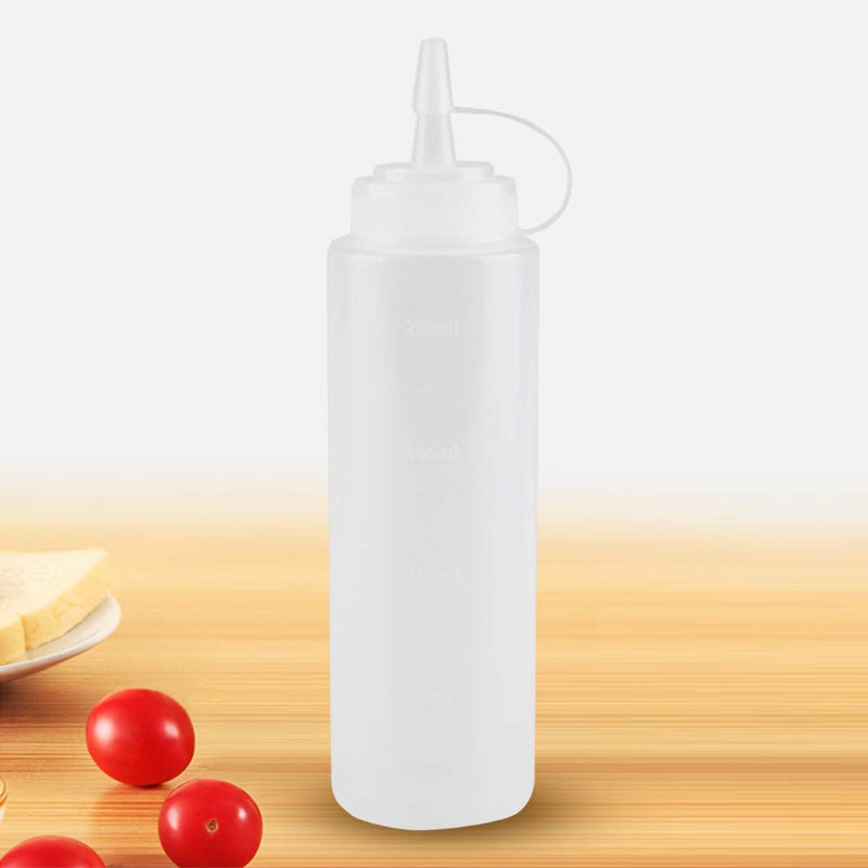 [Australia - AusPower] - BORDSTRACT 10PCS/Set 240ml Condiment Squeeze Squirt Bottles, Plastic Condiment Dispenser for Sauce Ketchup Oil Cream Vinegar Salad Dressing(White) White 