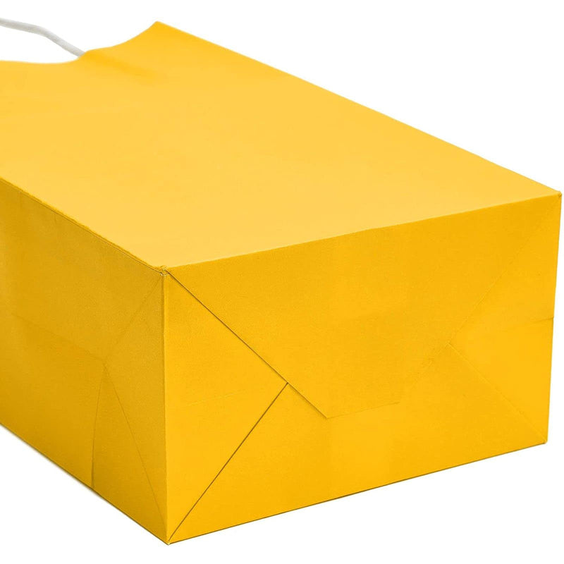 [Australia - AusPower] - 25 Pack Yellow Paper Gift Bags with Handles for Birthday Party Favors (5x3x9 Inches) 