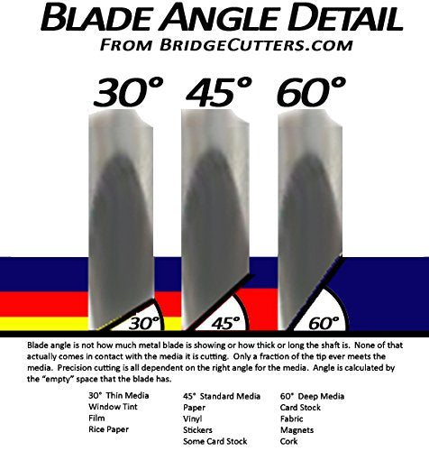 [Australia - AusPower] - Combo 6-Pack Replacement Carbide Blades 3 Each 45 & 60 Degree Vinyl Sign Making Plotting Compatible with Roland Bridge Refine US Cutter combo 