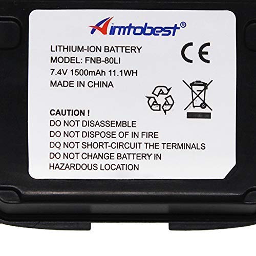 [Australia - AusPower] - FNB-80Li 1500mAh Li-ion Battery Compatible for Yaesu Vertex VX-7R VX-6R VX-5R VX-6 VX-5 VXA-700 VXA-710 Standard Horizon HX460 HX470 HX471 Radio FNB-58Li FNB58Li FNB80Li 