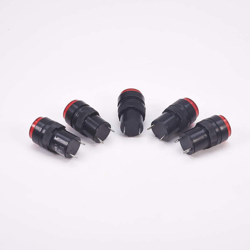 [Australia - AusPower] - Othmro 5Pcs Indicator Light Flush Panel Mount Industrial Signal Lamp no Buzzer Electrical Control Panel 24Volt,16mm Red 