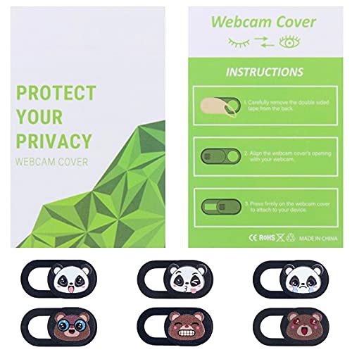 [Australia - AusPower] - 6 Pieces Webcam Cover Cute Cute Laptop Camera Slide Cover 0.023 Inch Ultra-Thin Webcam Privacy Cover Camera Blocker to Protect Your Privacy for Most Laptop iPad Smartphone etc 