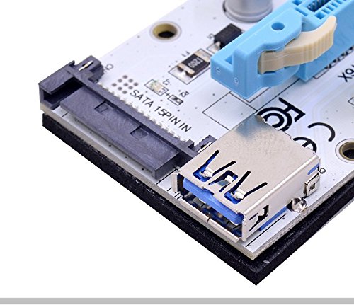 [Australia - AusPower] - CFIKTE VER 008S PCI-E Express Cable 1X to 16X Graphics Extension Ethereum ETH Mining Powered Riser Adapter Card, 60cm USB 3.0 Cable, 4 Solid Capacitors,15pin Male to 6pin Power Slot Connector 6 Pack 