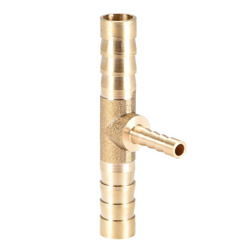 [Australia - AusPower] - uxcell Tee Brass Barb Fitting Reducer 3 Way, Fit Hose ID 8mm x 4mm x 8mm 