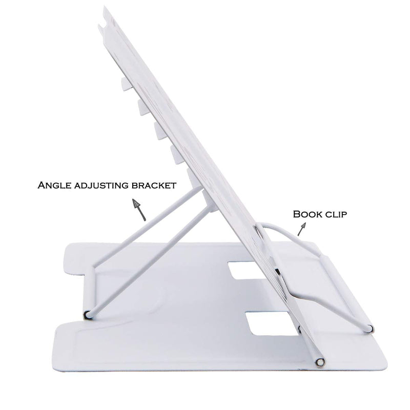 [Australia - AusPower] - Portable Music Note Pattern Book Stand,Adjustable Tablet Stand Bookend,Metal Book Rack Reading Holder for Reader Students 